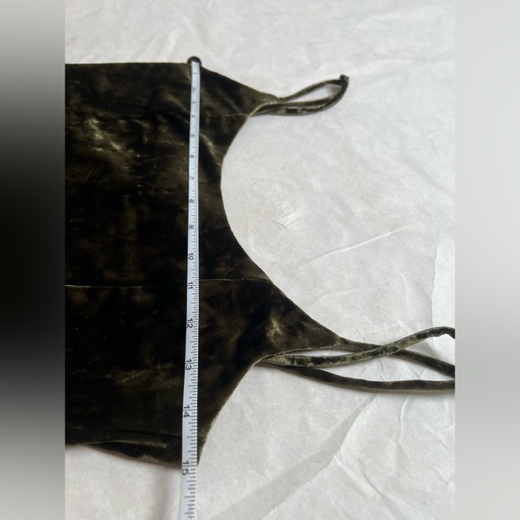 Camila Coelho Nolan Velour Jumpsuit Olive Green size M Cut out Sleeveless - Picture 7 of 9